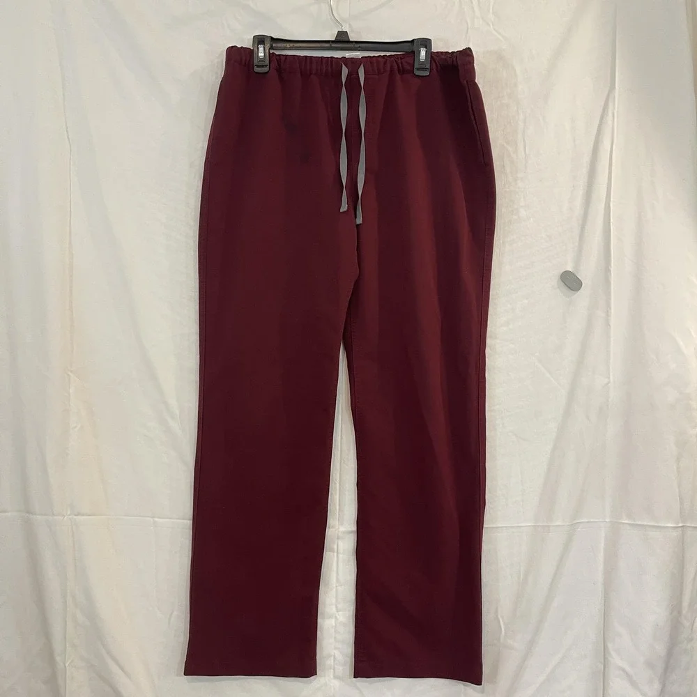 FIGS Scrub Pants Mens Large Burgundy Technical Collection Drawstring FM4500